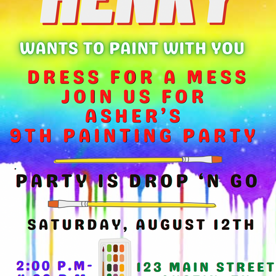 Paint Party Video invitation