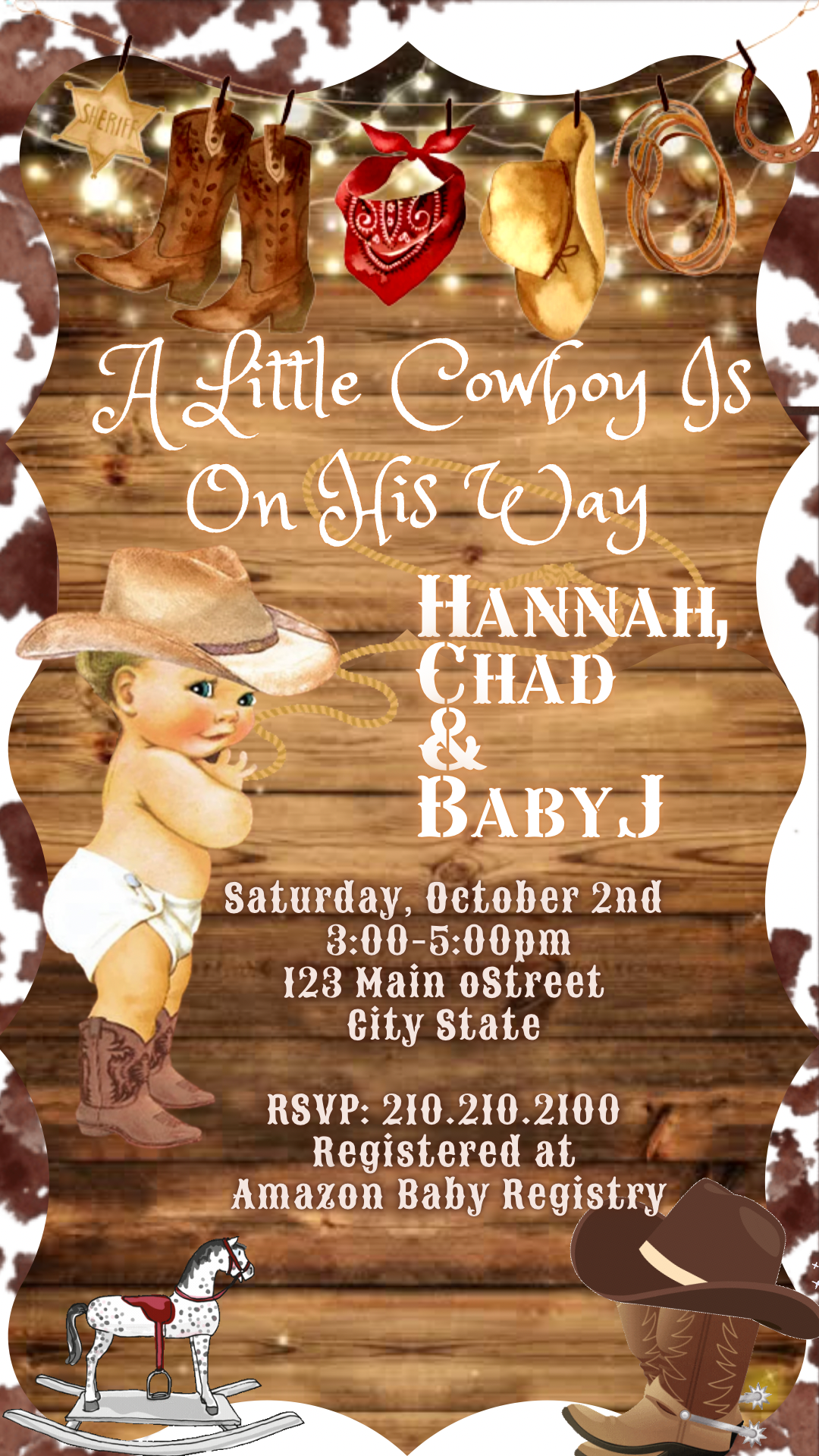 Cowboy Baby Shower Video Invitation