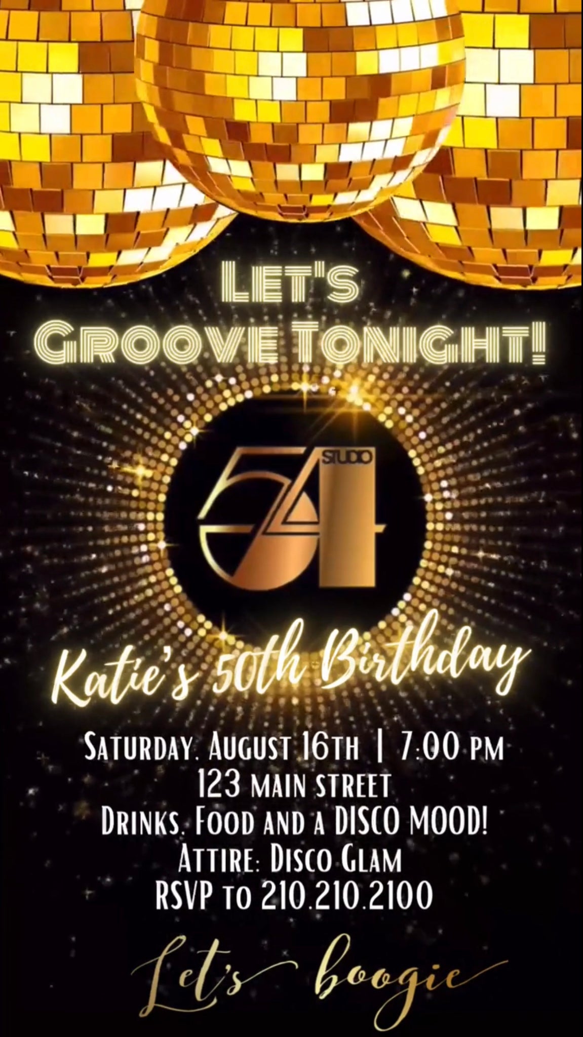 Studio 54 Disco Birthday Invite