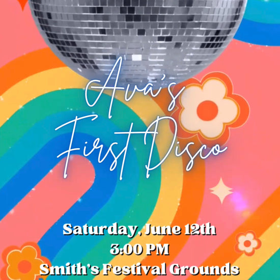 hippy disco invite 