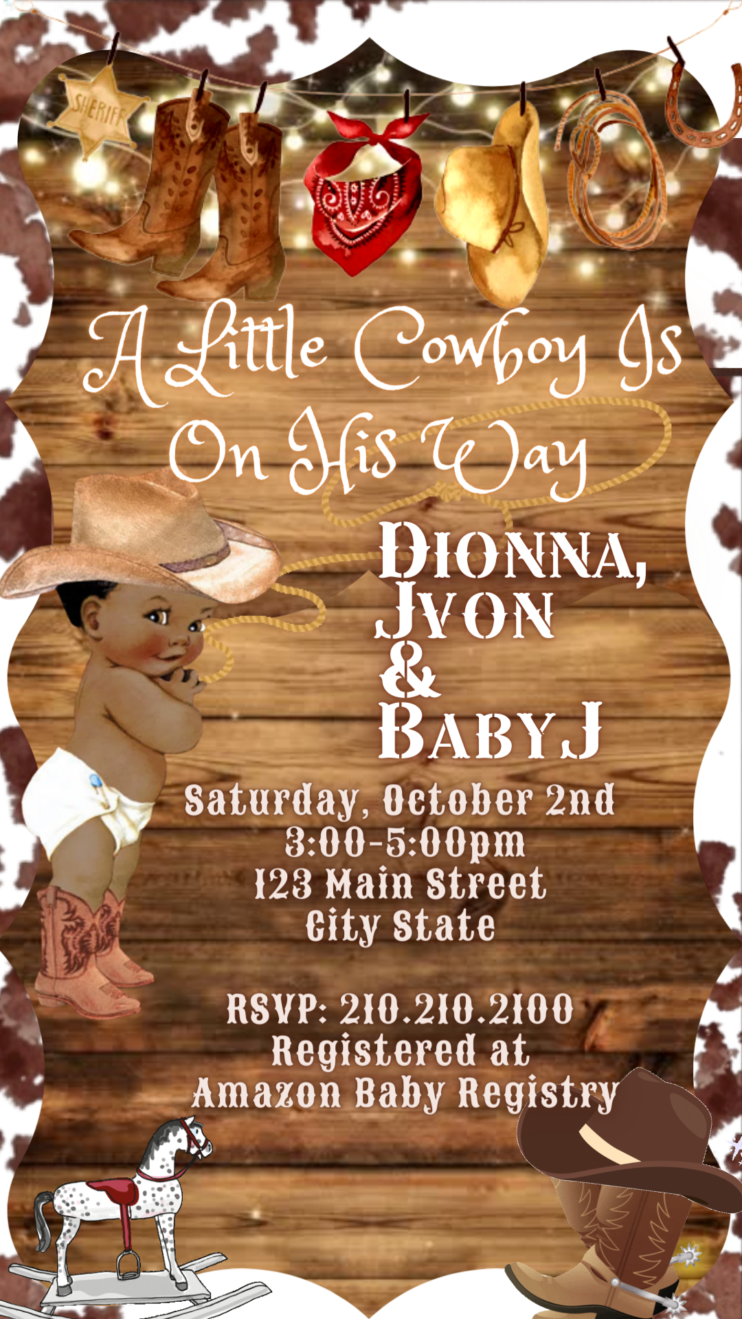 Cowboy Baby Shower Video Invitation
