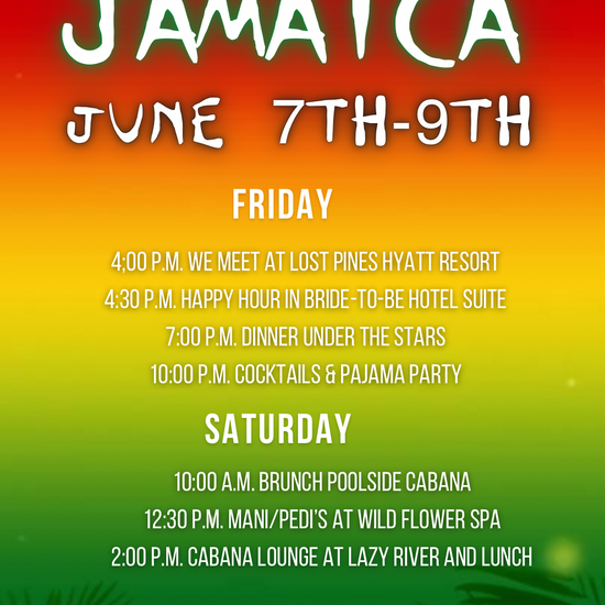 Jamaican Itinerary 