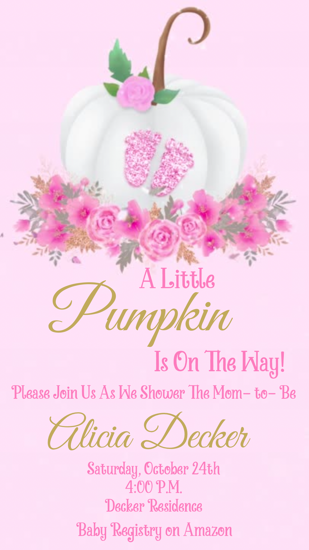 Pink Pumpkin Video Invitation