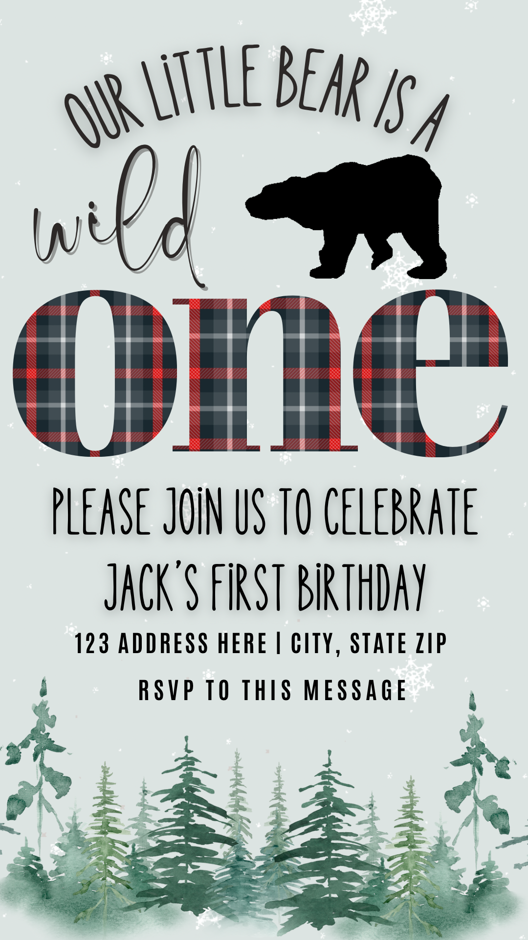 Wild One Birthday Video Invitation