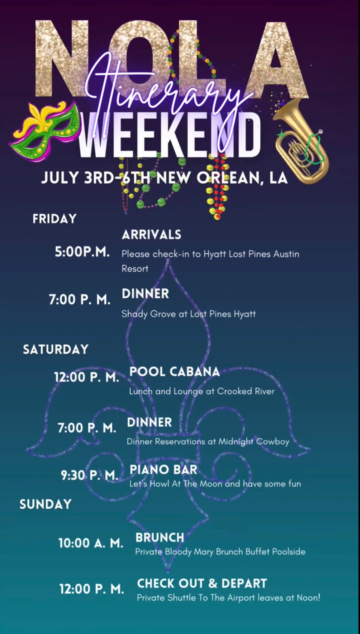 New Orleans Weekend Itinerary Template