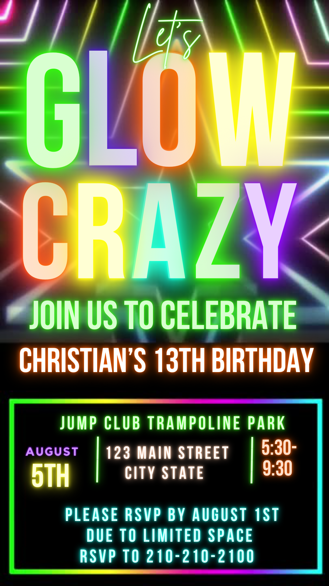 Glow Video Invitation, Glow In The Dark Party