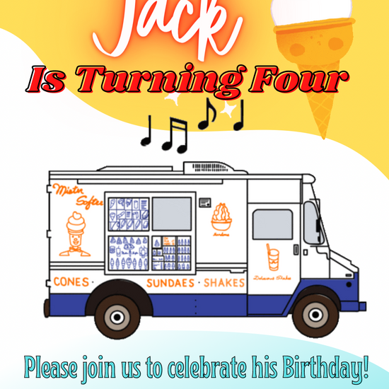 Ice Cream Invitation, Ice Cream Video Birthday Invitation, Ice Cream Truck Invite