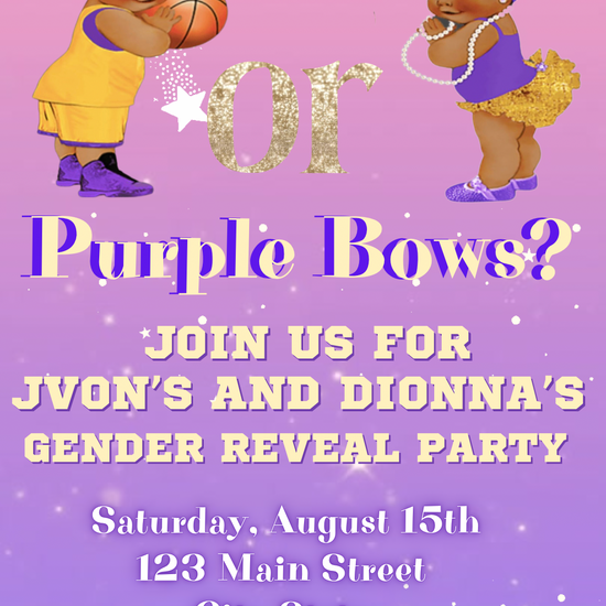 free throw or purple bows invite 