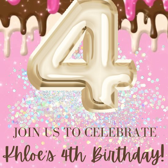 4th Birthday Ice Cream Invitation