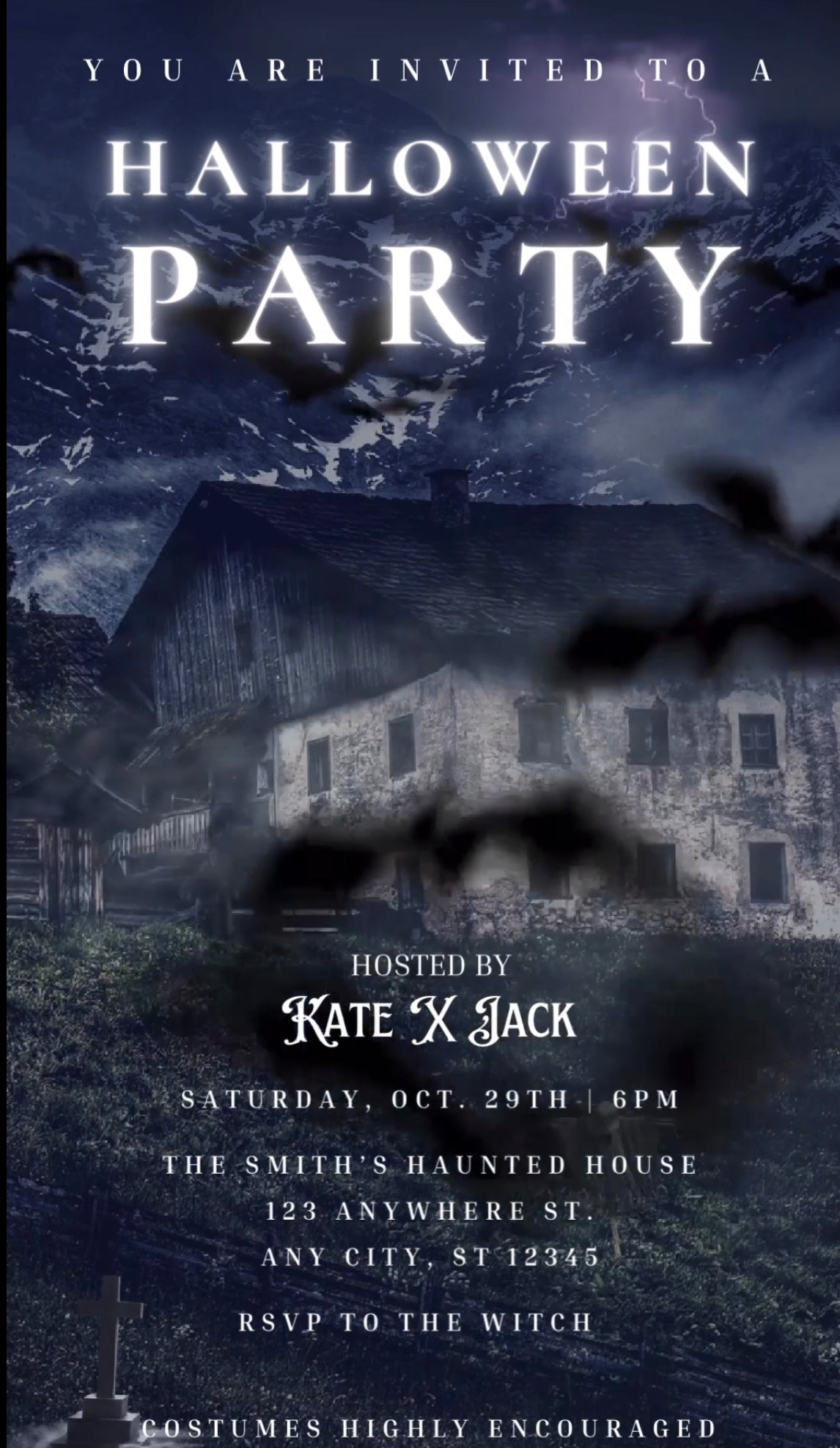 Halloween Video Invitation, Haunted Mansion Halloween Invitation