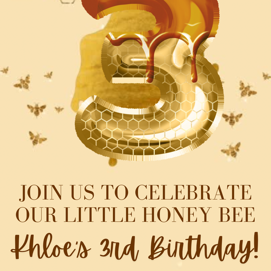 3rd Birthday Honey Bee Video Invitation