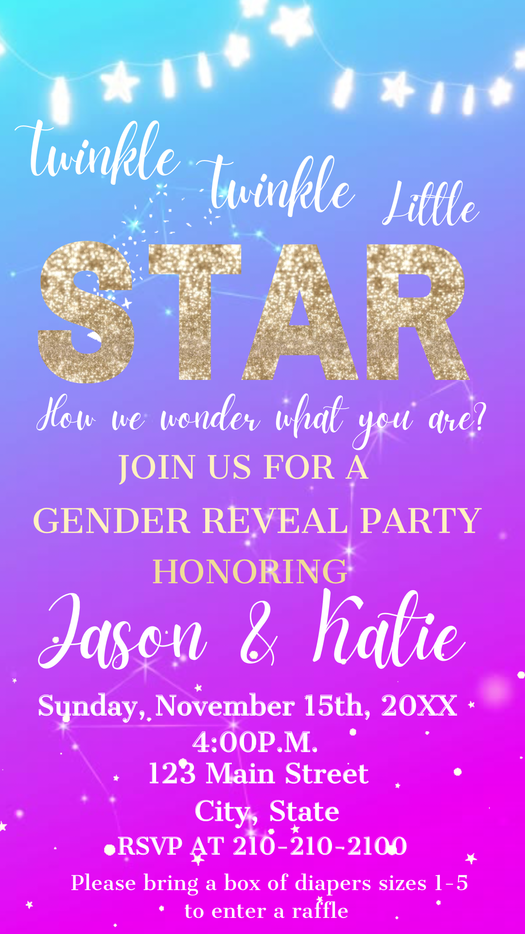 gender reveal invitation