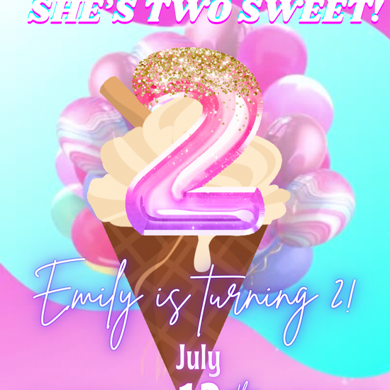 Ice Cream Invitation, 2nd Birthday Ice Cream Video Invitation, Here’s the Scoop Invite
