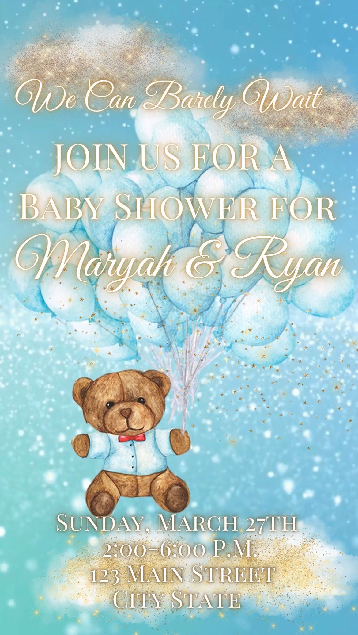 Teddy Bear Baby Shower Video Invitation