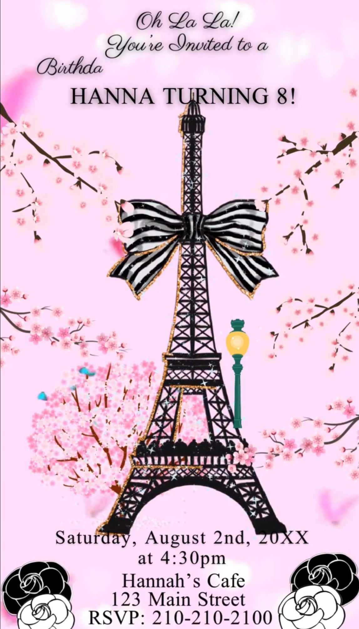 Pink Paris Video Invitation
