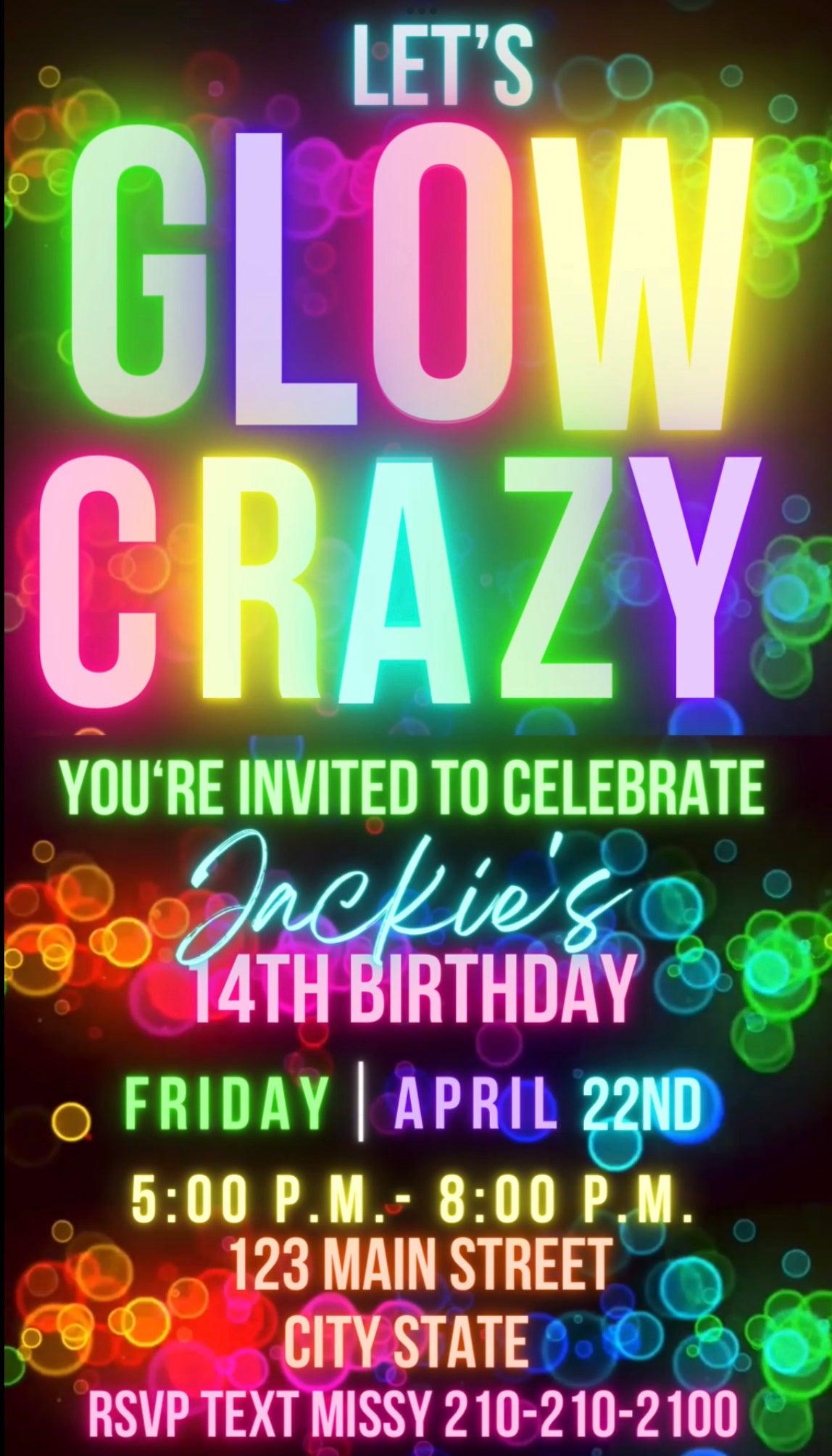 Glow Video Invitation, Glow Party Invitation – Hostessy Video Invitations