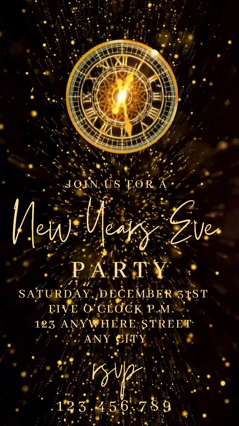 2023 New Years Eve Video Invitation, NYE Video Invitation