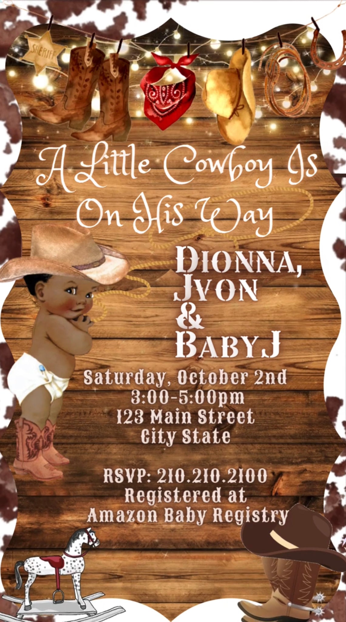 Country Baby Shower Video Invitation, Boy Invite