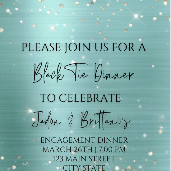 Tiffany Blue Glitter Video Invitation, Glitter Invitation