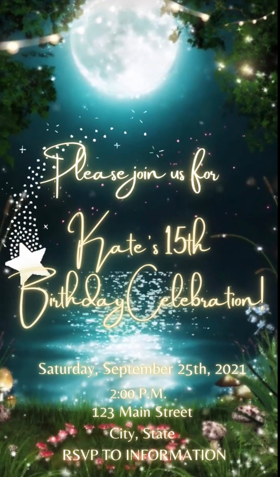 Enchanted Forest Video Invitation, Any Occasion Fairy Garden Invite
