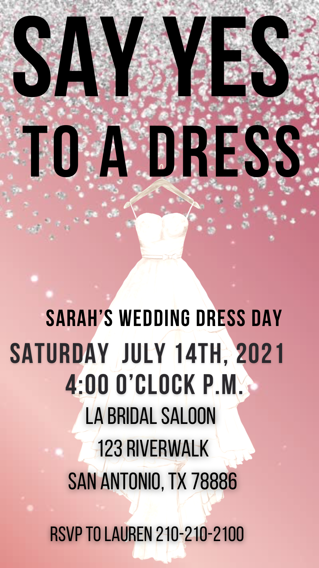Wedding Dress Video Invitation, Bridal Party Dress Shopping Invite
