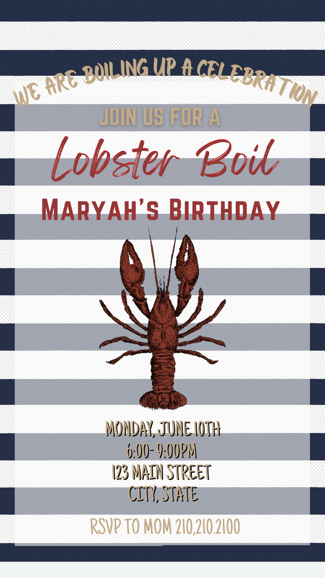 Lobster Roast Video Invitation, Seafood Boil Invite, Lobster Bake