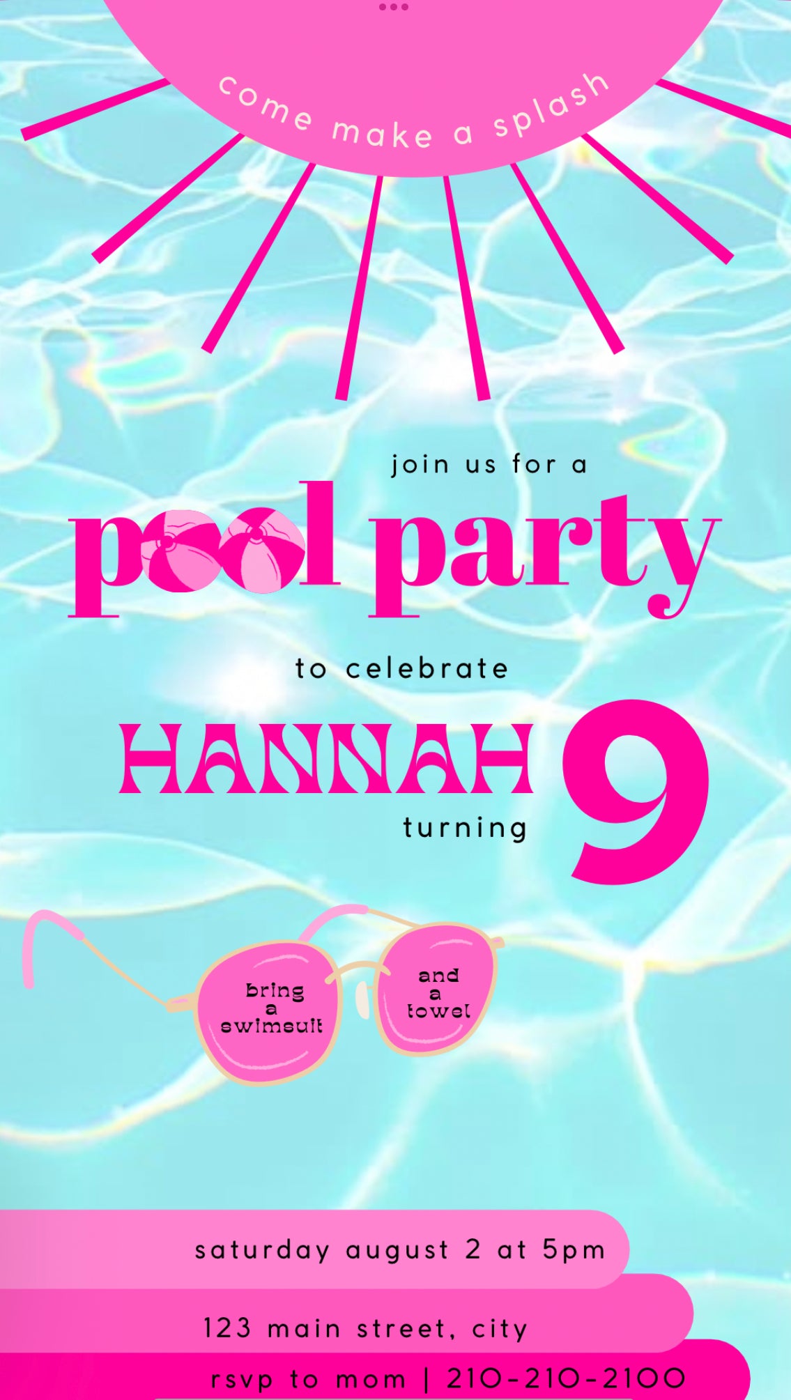 Pool Party Video Invitation