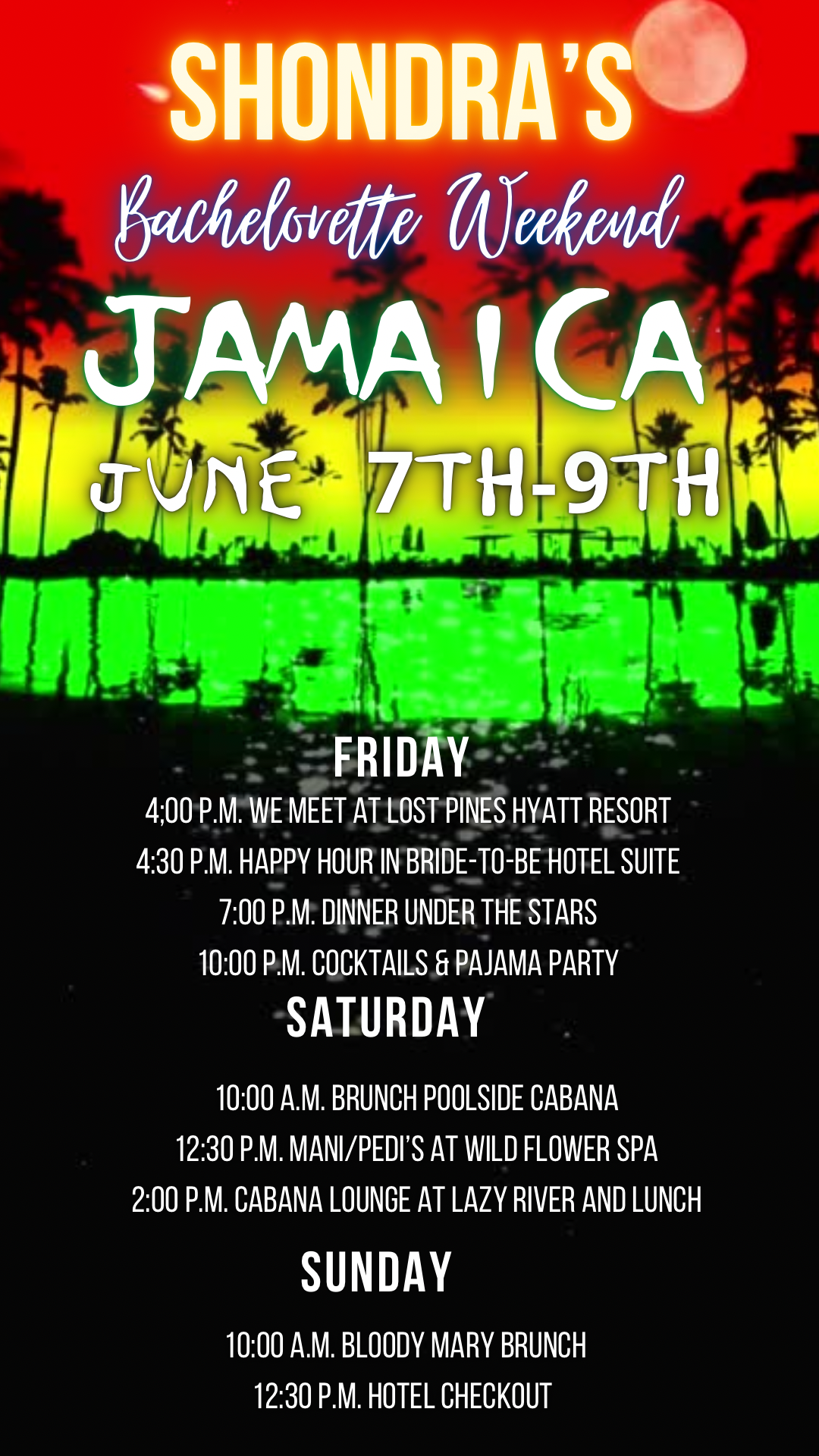 Jamaican Video Itinerary, Jamaica Video Invitation