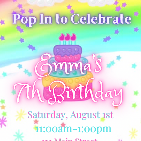 Pop It Video Invitation | Pop It Birthday Party