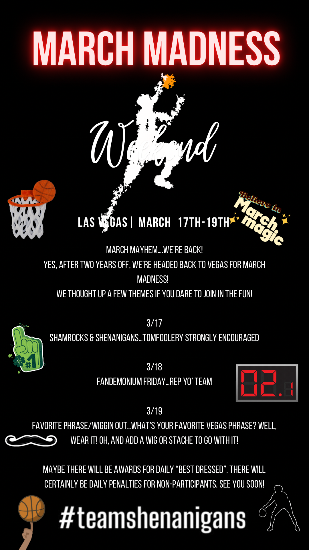 March Madness Itinerary Template, Basketball Video Itinerary, Basketball Tournament